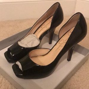 Jessica Simpson Patent Leather Peep Toe Heel